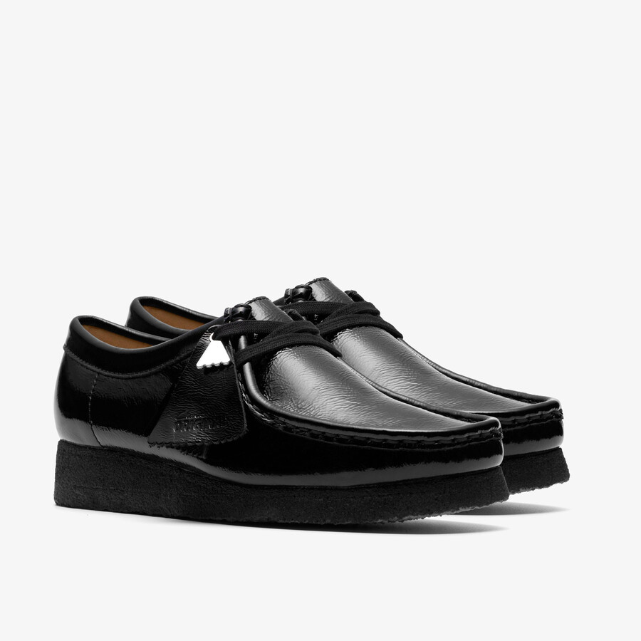 wallabee - zwart lakleer